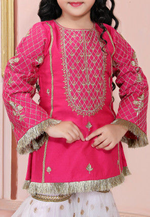 Embroidered Cotton Silk Pakistani Suit in Pink