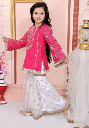 Embroidered Cotton Silk Pakistani Suit in Pink