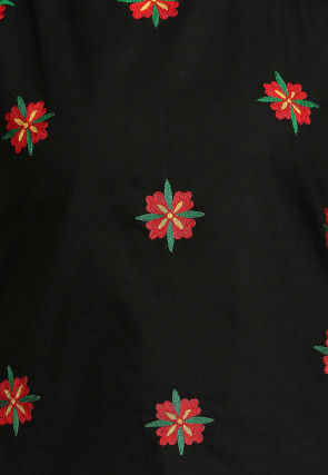 Embroidered Cotton Top in Black