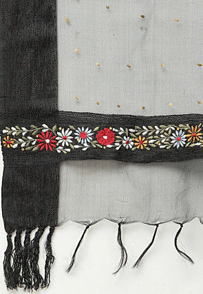 Embroidered Cotton Viscose Pakistani Suit in Black