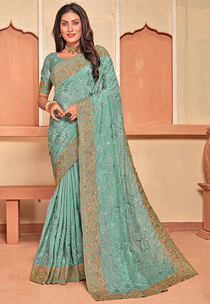 Crepe sarees discount for party wear