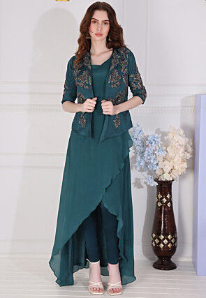 Designer Indowestern Dress with Floor Length Jacket – MISSPRINT