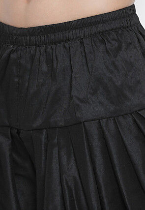 Embroidered Dupion Silk Dhoti Kurta in Violet