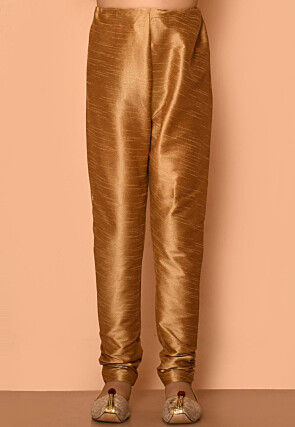 Embroidered Dupion Silk Kurta Set in Orange