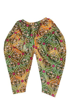 Embroidered Dupion Silk Kurta Set in Purple