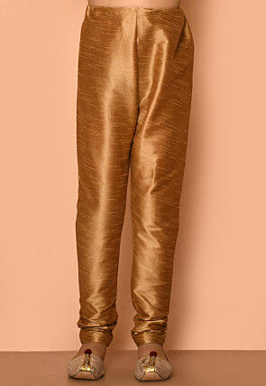 Embroidered Dupion Silk Kurta Set in Purple