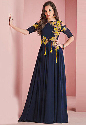 Buy COLD-SHOULDER CHIFFON MAXI DRESS for Women Online in India