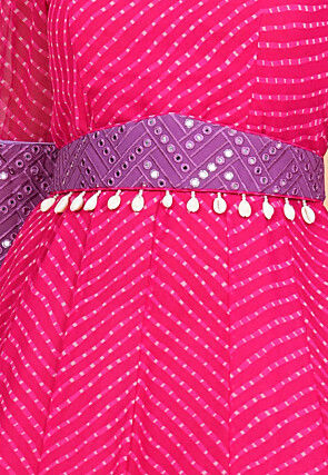 Embroidered Geogrette Waist Belt in Light Purple