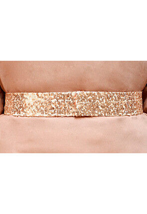 Embroidered Geogrette Waist Belt in Rose Gold