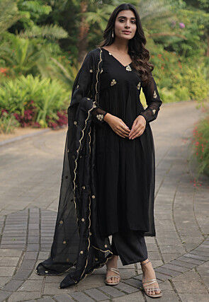Black Salwar Suit: Buy Latest Designer Black Salwar Kameez Online for Women  - Utsav Fashion