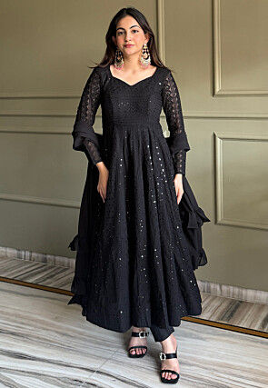 Black - Sequins - Salwar Kameez: Buy Designer Indian Suits for Women Online | Utsav Fashion Black - Sequins - Salwar Kameez: Buy Designer Indian Suits for Women Online | Utsav Fashion