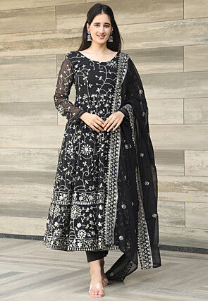 Black anarkali suits top