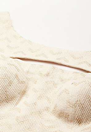 Embroidered Georgette Blouse in Off White