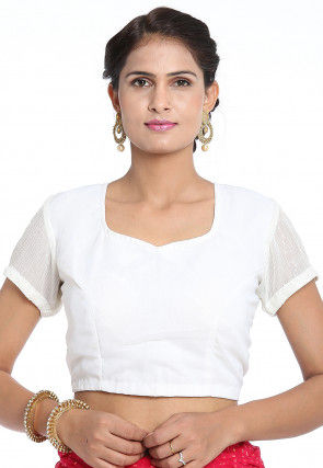 Embroidered Georgette Blouse in White