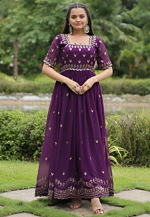 Purple dresses for women clearance