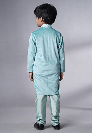 Embroidered Georgette Kurta Set in Sky Blue