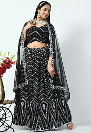 Black Lehenga Cholis: Buy Latest Indian Designer Black Lehenga Cholis ...