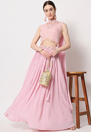 Pretty in Pink Lehenga Cholis | Shop Pink Color Lehengas - Zeel Clothing |  Color: Pink