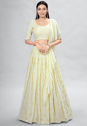 Buy Wedding Wear White Thread Work Georgette Lehenga Choli Online From  Surat Wholesale Shop.
