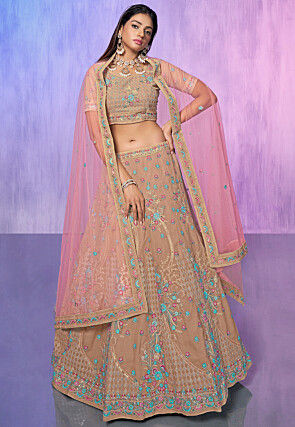 Lehenga Choli Online Shopping | Buy Lehenga USA | Wedding Lehenga Choli  USA: Peach, Magenta and Maroon