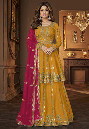 Yellow colour lacha on sale