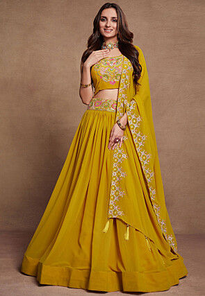 Yellow Lehenga Cholis Buy Latest Indian Designer Yellow Ghagra Choli Online Utsav Fashion