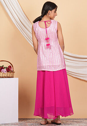 Embroidered Georgette Pakistani Suit in Baby Pink