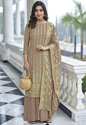 Beige salwar suit on sale