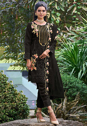 Plazo Suits - Buy Latest Black Colour Palazzo Salwar Suits Online