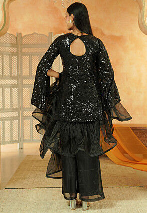 Embroidered Georgette Pakistani Suit in Black