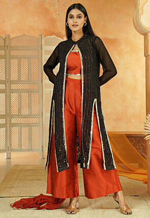 Embroidered Georgette Pakistani Suit in Black