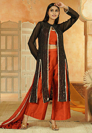 Embroidered Georgette Pakistani Suit in Black