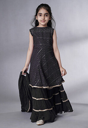 Embroidered Georgette Pakistani Suit in Black