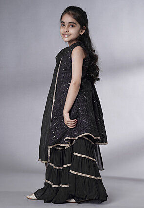 Embroidered Georgette Pakistani Suit in Black