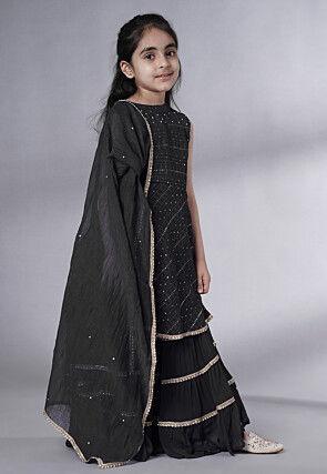 Embroidered Georgette Pakistani Suit in Black
