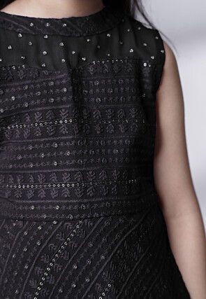 Embroidered Georgette Pakistani Suit in Black