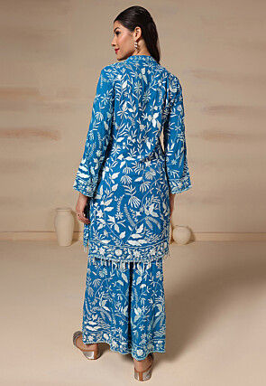 Embroidered Pure Georgette Pakistani Suit in Blue