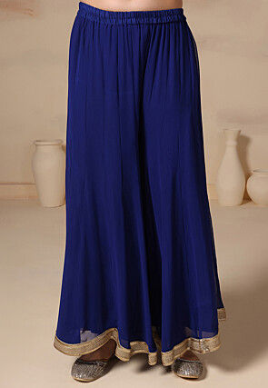 Embroidered Pure Georgette Pakistani Suit in Dark Blue