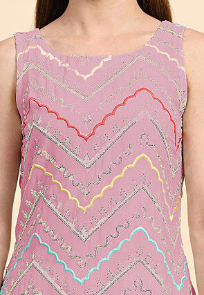 Embroidered Georgette Pakistani Suit in Light Pink