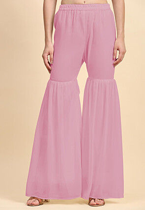 Embroidered Georgette Pakistani Suit in Light Pink