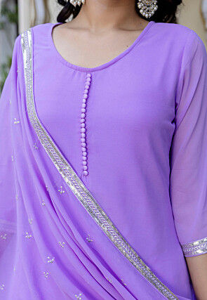Embroidered Georgette Pakistani Suit in Light Purple