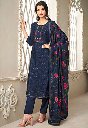 Blue Georgette Salwar Suits Buy Latest Designs Online Utsav Fashion