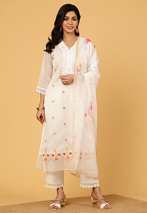 White lace salwar suit top
