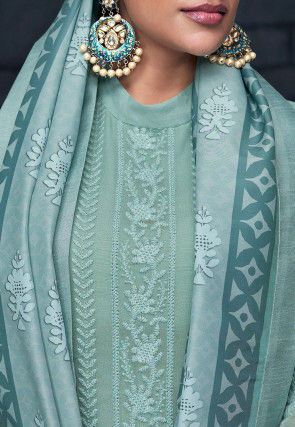 Embroidered Georgette Pakistani Suit in Pastel Blue
