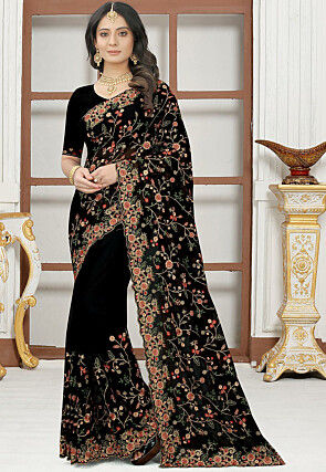 Satin Silk Black Fancy Saree For Women – Designerslehenga-vdbnhatranghotel.vn