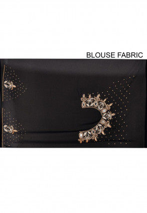 Embroidered Georgette Saree in Black