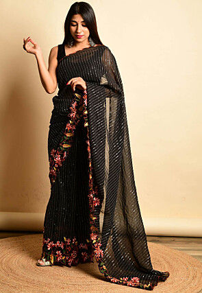 Black Saree: Buy Latest Designer Black Saree Online - Utsav Fashion