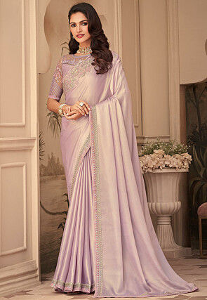 Multicolor Georgette Embroidered Bridal Saree, With Blouse Piece