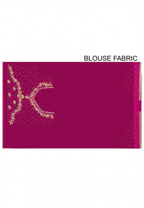 Embroidered Georgette Saree in Magenta