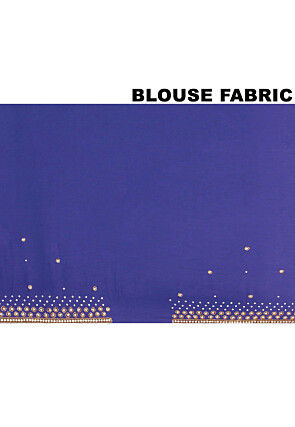 Embroidered Georgette Saree in Navy Blue